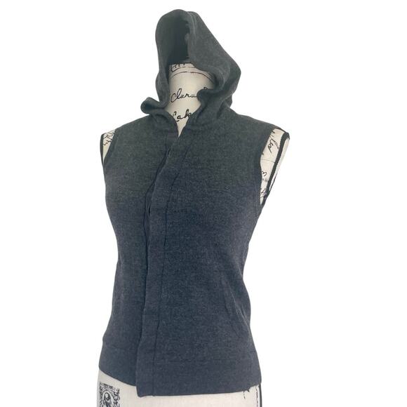 ARMANI EXCHANGE VEST HOODED MERINO WOOL SZ SMALL GRAY SOPHISTICATED VERSATILE - Picture 9 of 16
